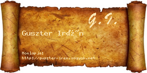 Guszter Irén névjegykártya